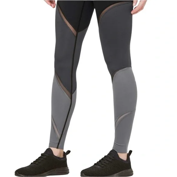 Lululemon Colour Me Ombré Tights Gray Obsidian Mesh Size 10 28” - Picture 2 of 9